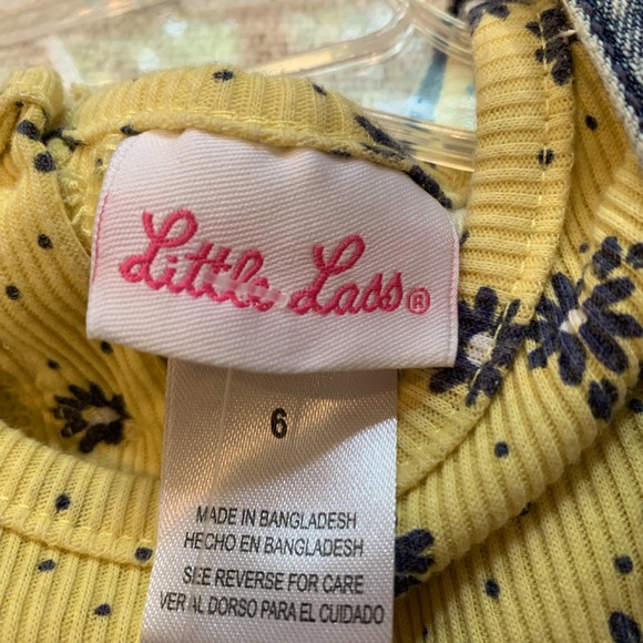 Little Lass “Daisy” overall shorts and tee shirt set , size 6 - Picture 8 of 10